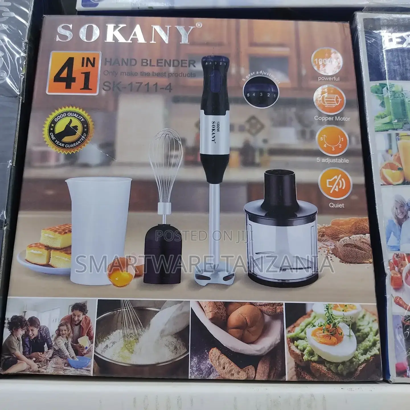 Sokany Hand Blender 4 In 1 With Chopper, 1000 Watts