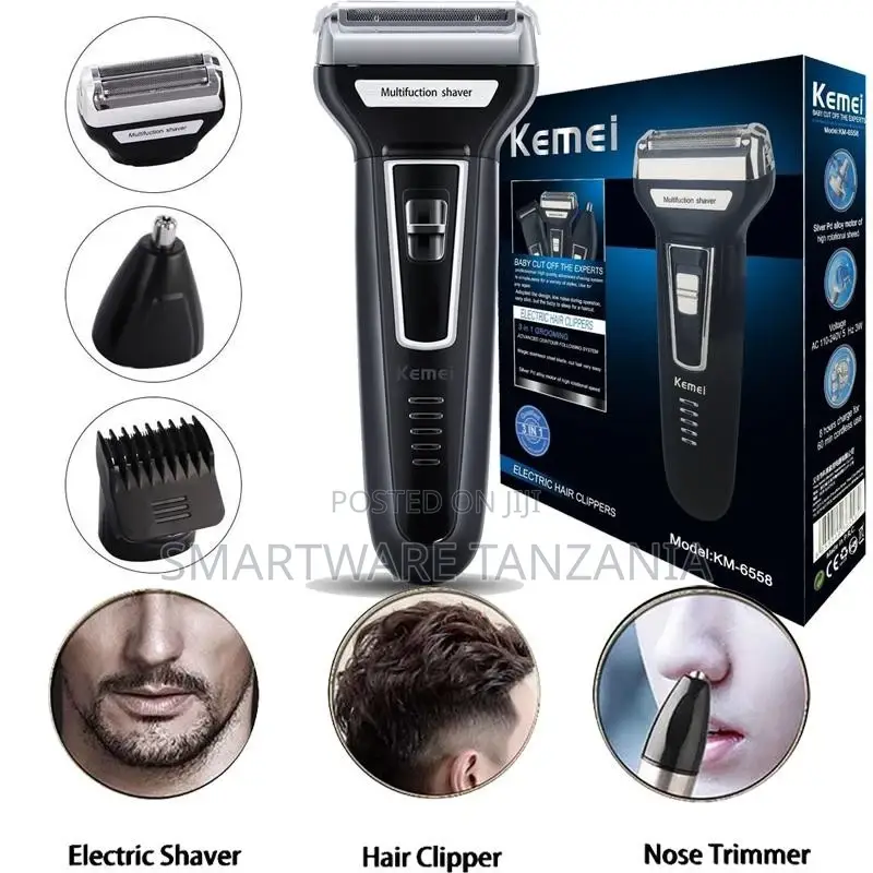 Kemei 3 In 1 Electric Shaver Nose Trimmer Hair Clipper
