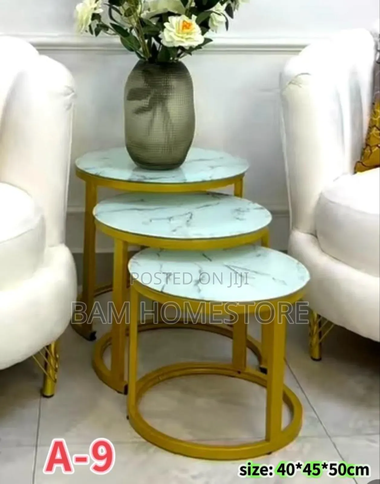 Marble Glass Table 3 In 1