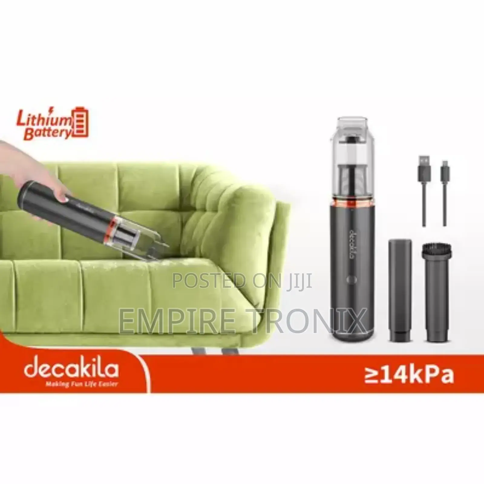 Decakila Portable Vacuum Cleaner 90W W/Usb CMPV003B