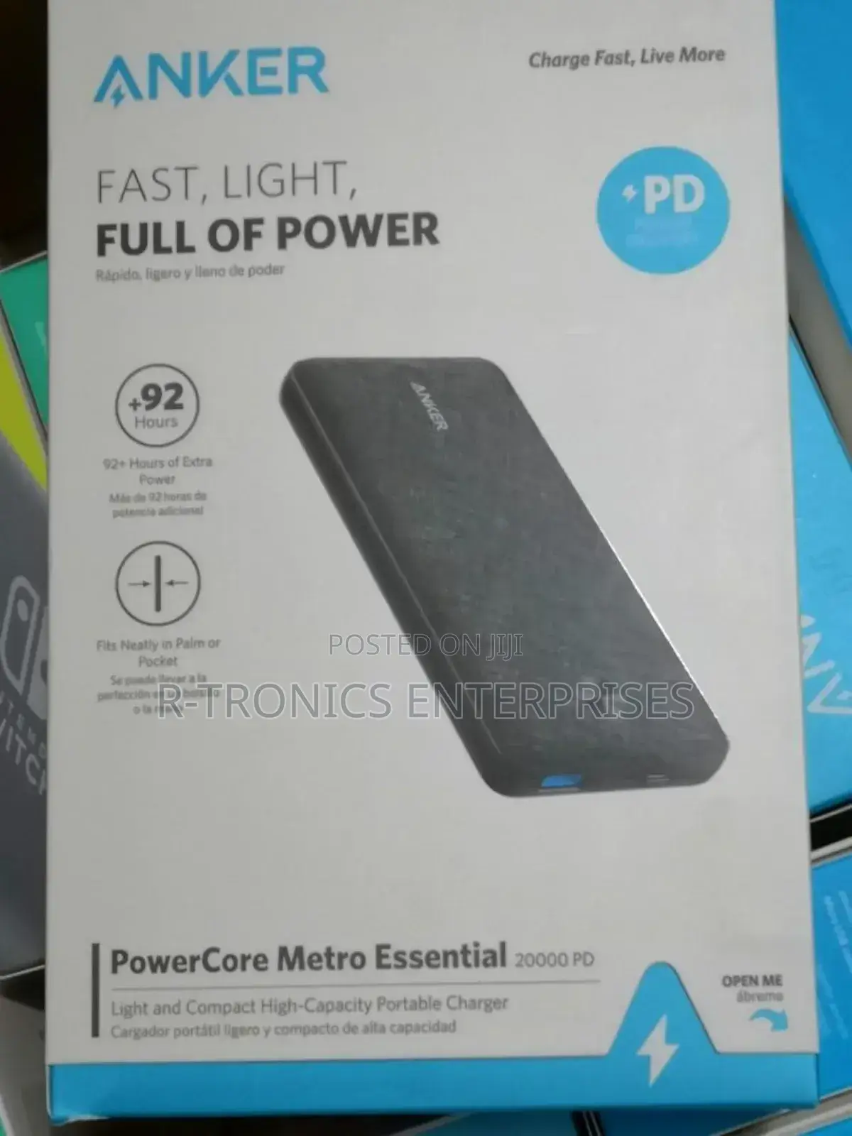 Anker Powercore Metro 10000 MAH PD 25W Fabric Black