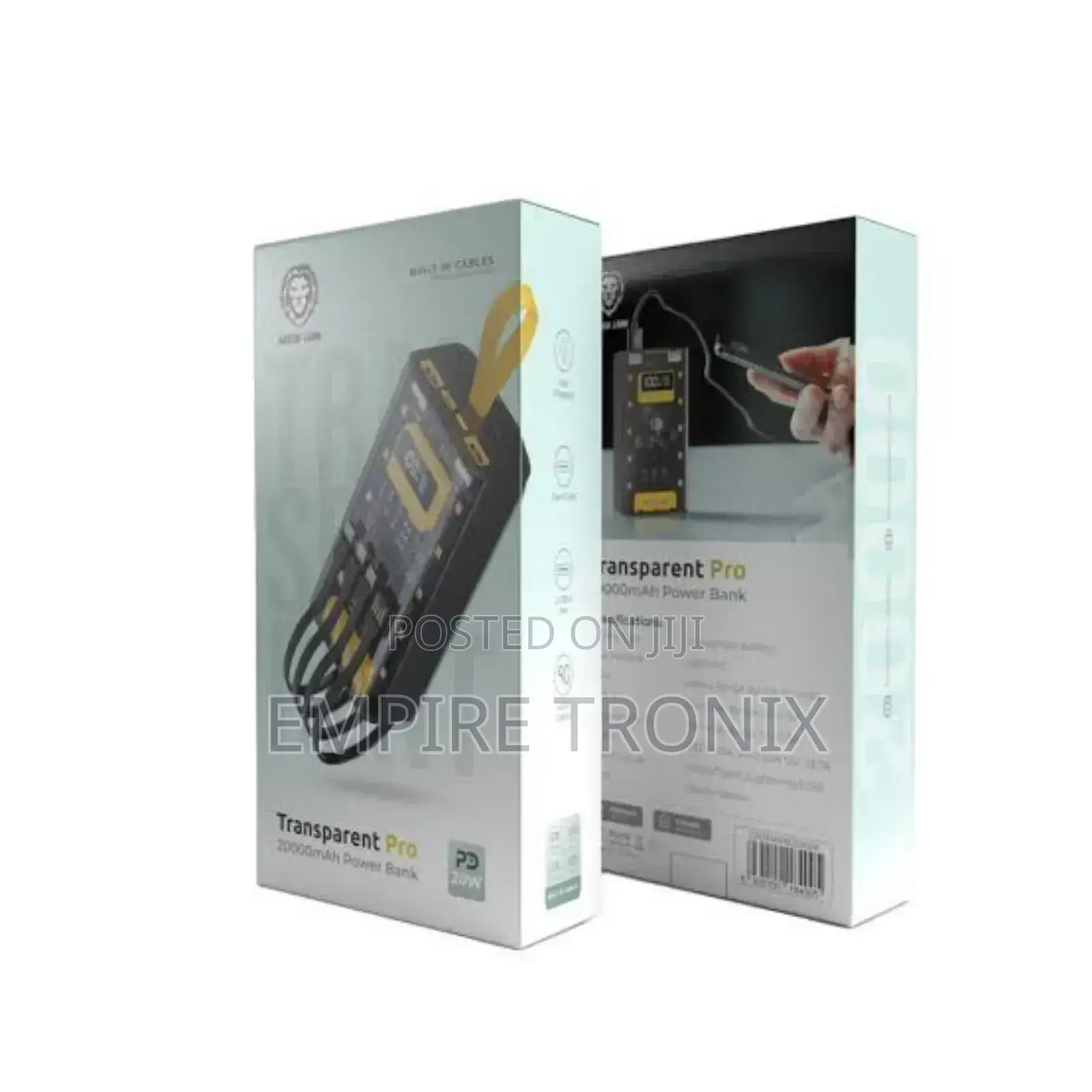 Green Lion Transparent Pro 20000mah Power Bank - Black