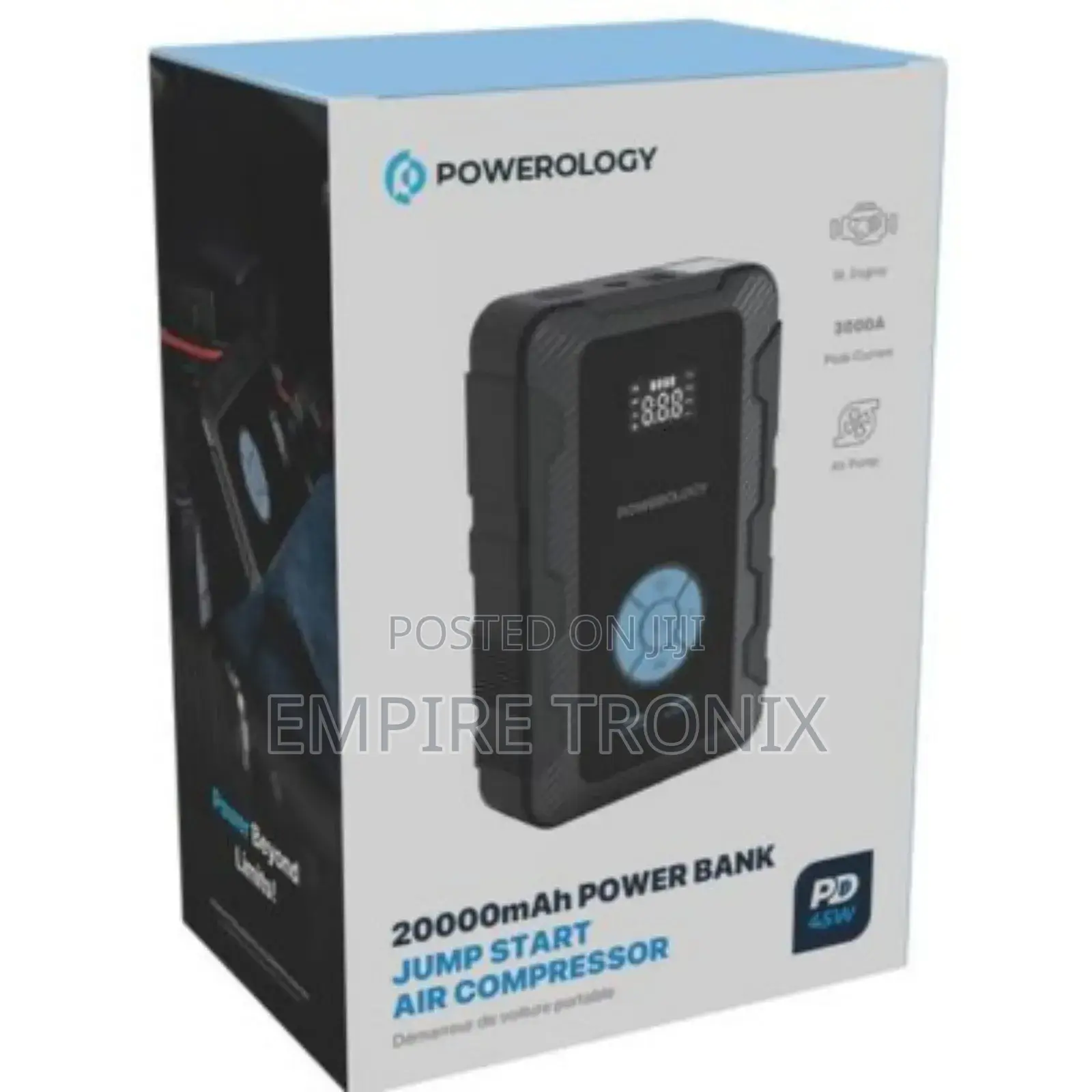 Powerology Powerbank Jumpstart With Air Pump PD45W 20000mah