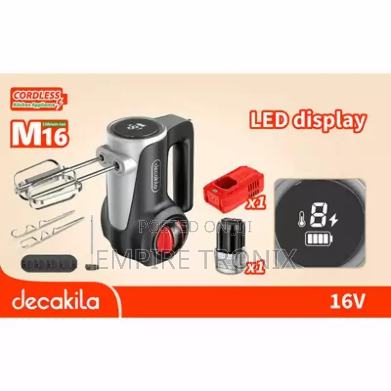 Decakila Hand Mixer 125W 7 Speeds W/ LED Display| 2000mah