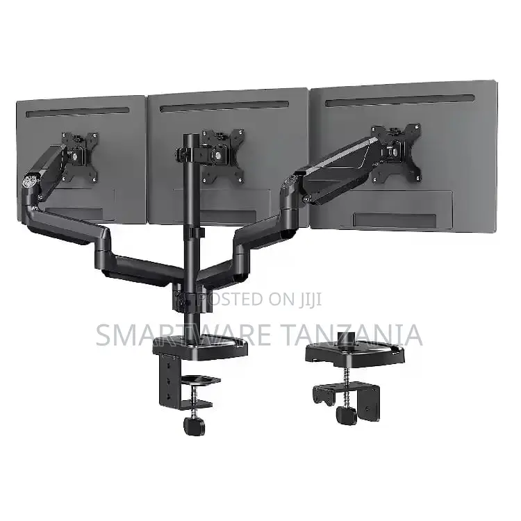 Triple Monitor Mount Screens Up to 27" Locking Center Mount