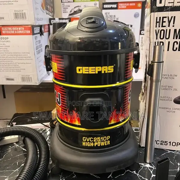 Drum Vacuum Cleaner, 25L Tank Dust Capacity Washable Filter