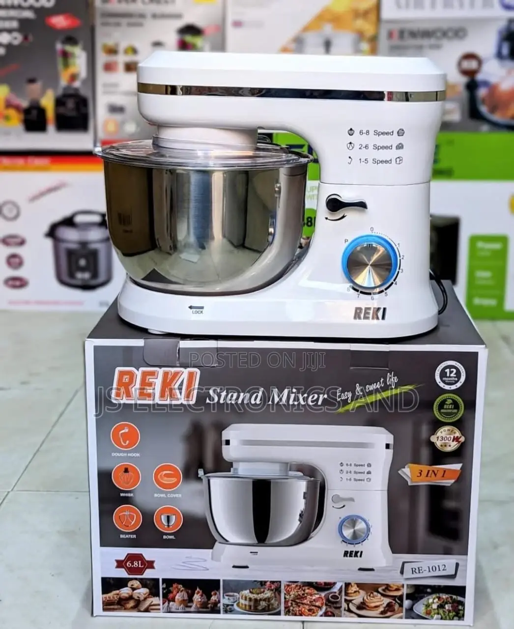 Stand Mixer REKI 6.8L Original Na Ina Warranty Mwaka Mmoja