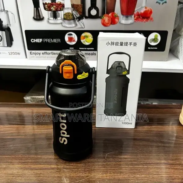 Premium Stainless Steel Water Bottle With Straw - 1000ml