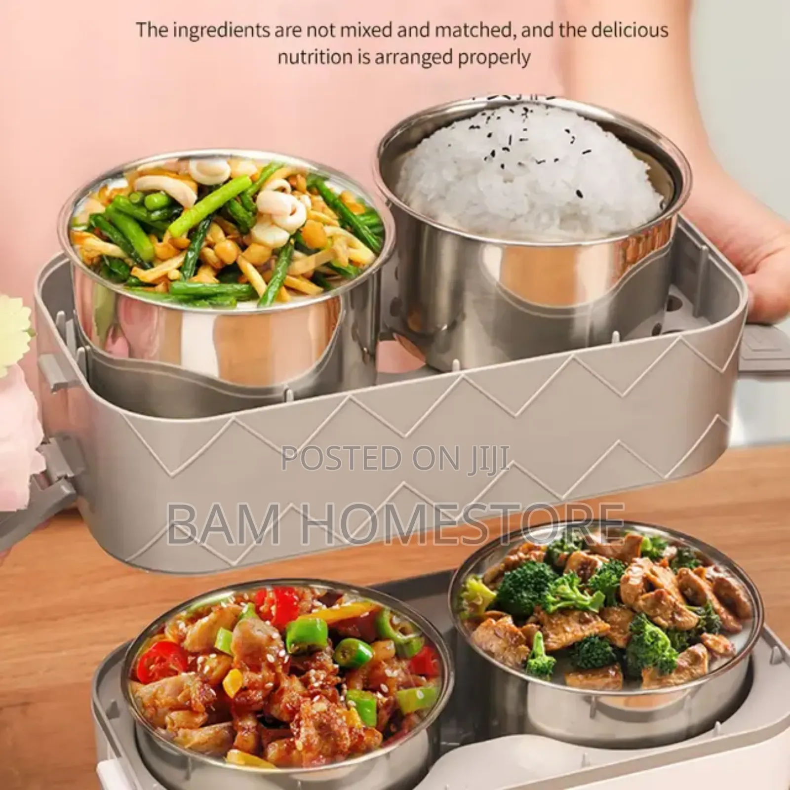 Electric Cooking Lunchbox With 4 Pots