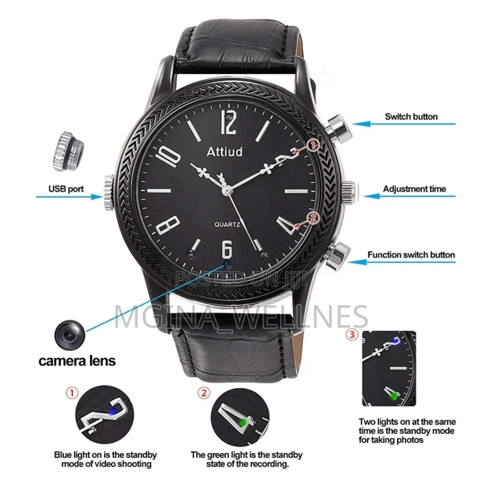 Full HD 1080P Video Recorder Spy Camera Hidden Watch