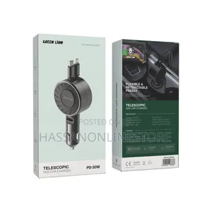 Green Lion Telescopic 50W Car Charger - Black