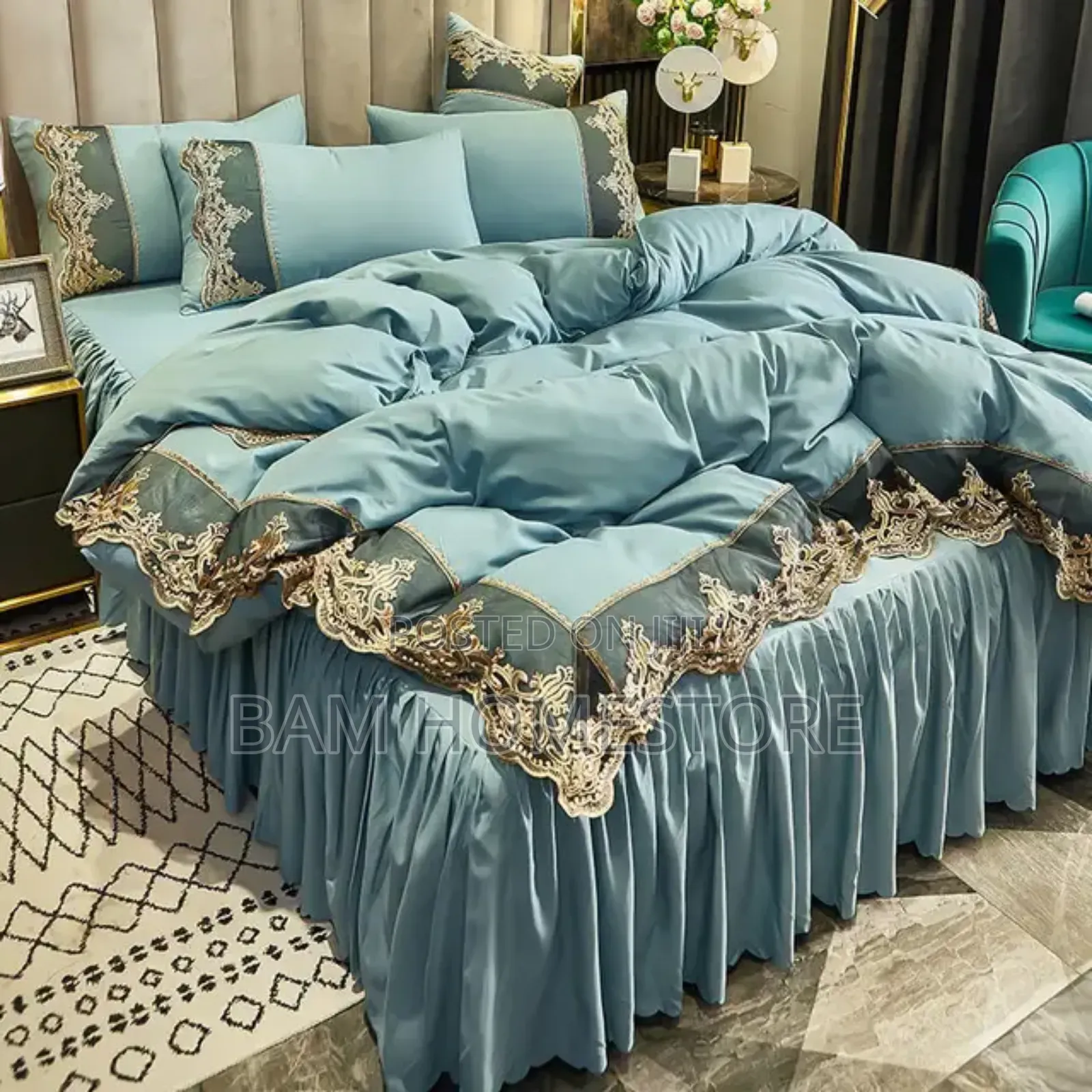 Bedding Set(Duvert Cover1,Bedskeet1,
Foronya4
)Size 7/8