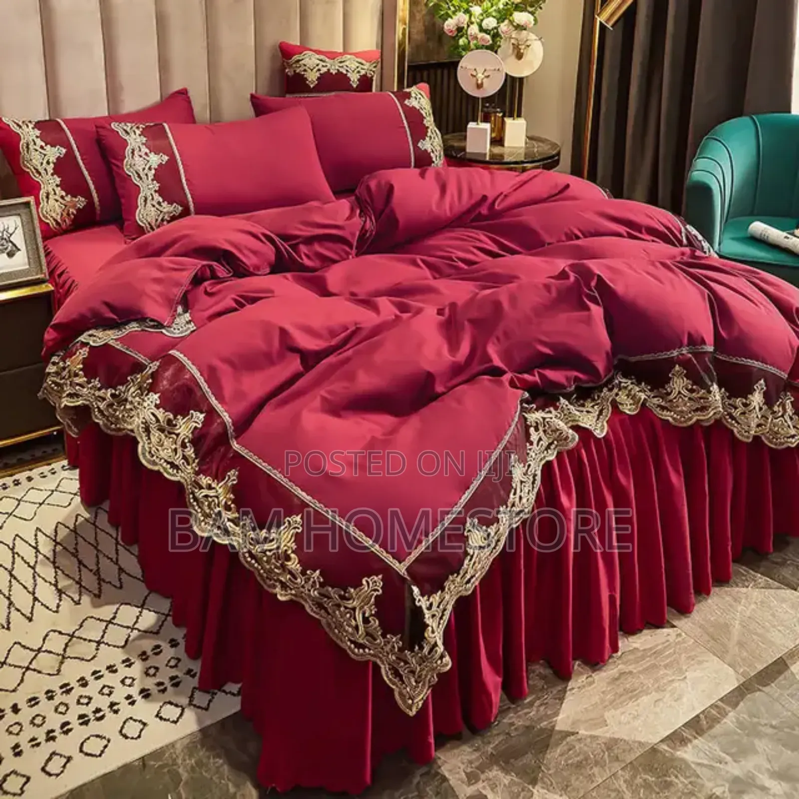Bedding Set(Duvert Cover1,Bedskeet1,
Foronya4
)Size 7/8
