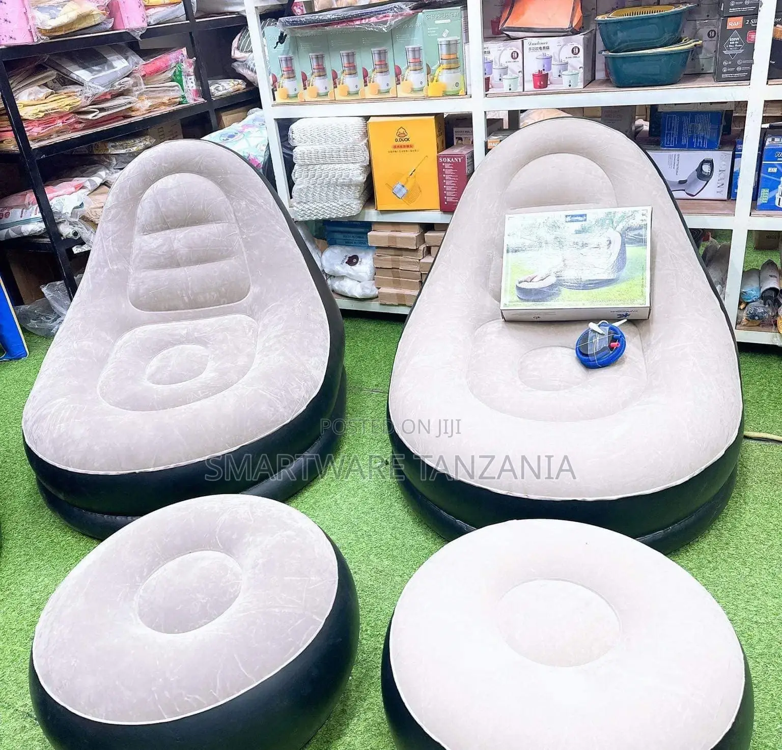 Inflatable Sofa With Foot Stool - Portable Inflatable Seats