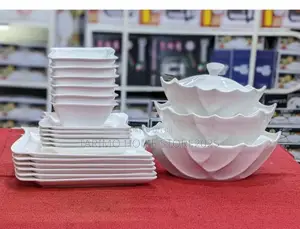 Dinner Set Sahani 6,Sideplates 6, Bakuli 6,Serving Pots 3