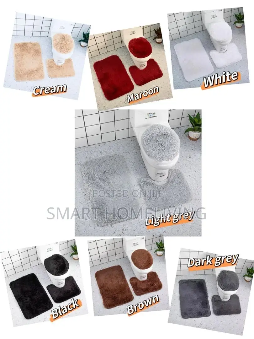 3pcs Bathroom Rugs Toilet Cover