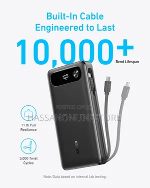 Anker Power Bank , 87W, Built-in USB-C Cable