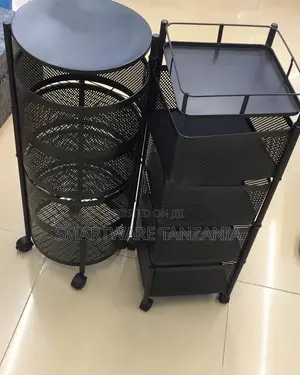 Kitchen Storage Rack With Wheels, Heavy Duty Mesh Basket
