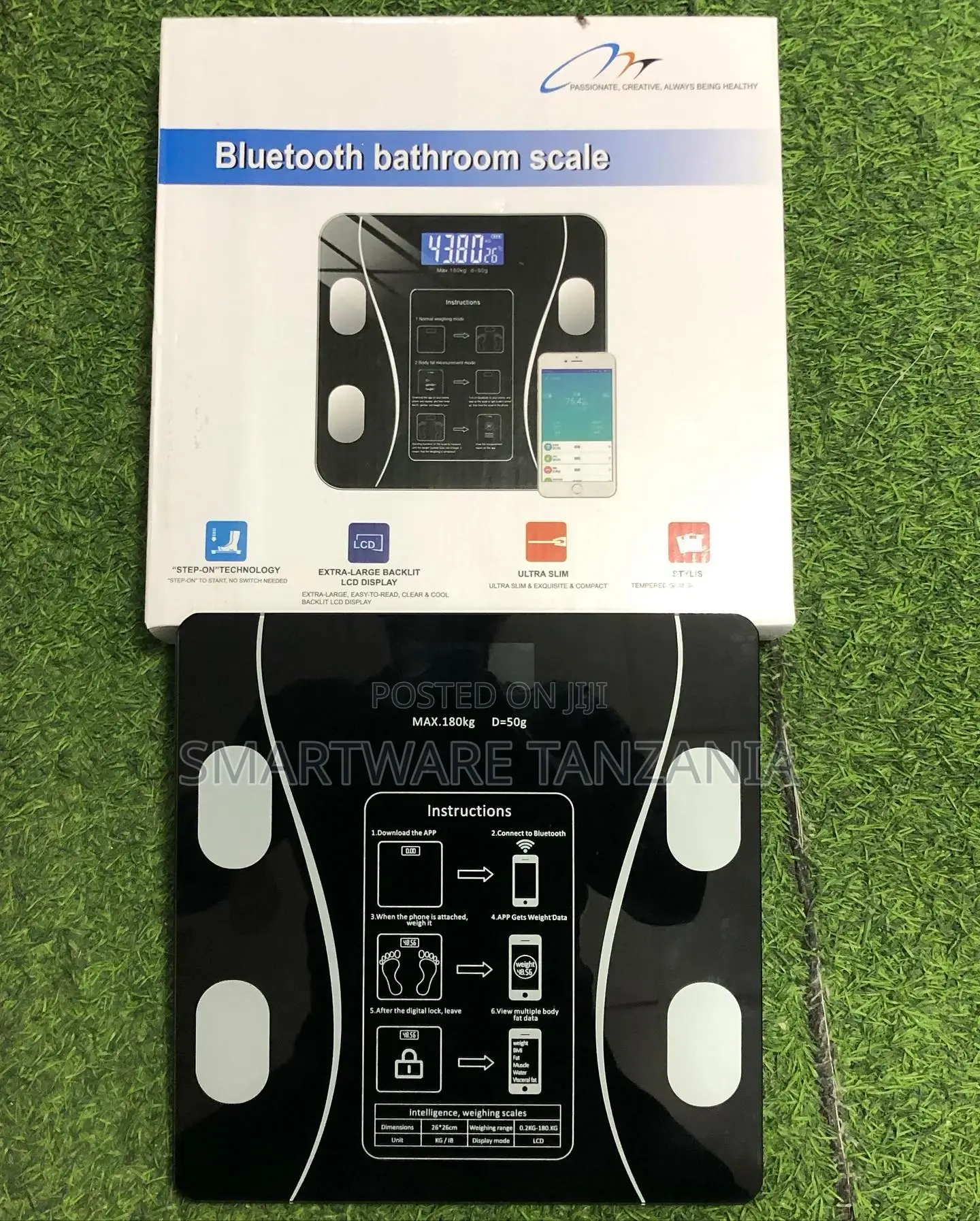 Bathroom Digital Scale Large Display Sync With Fitness App