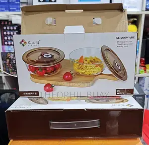 Bakuli Za Udongo Kioo Na Mifuniko 2 in a Set