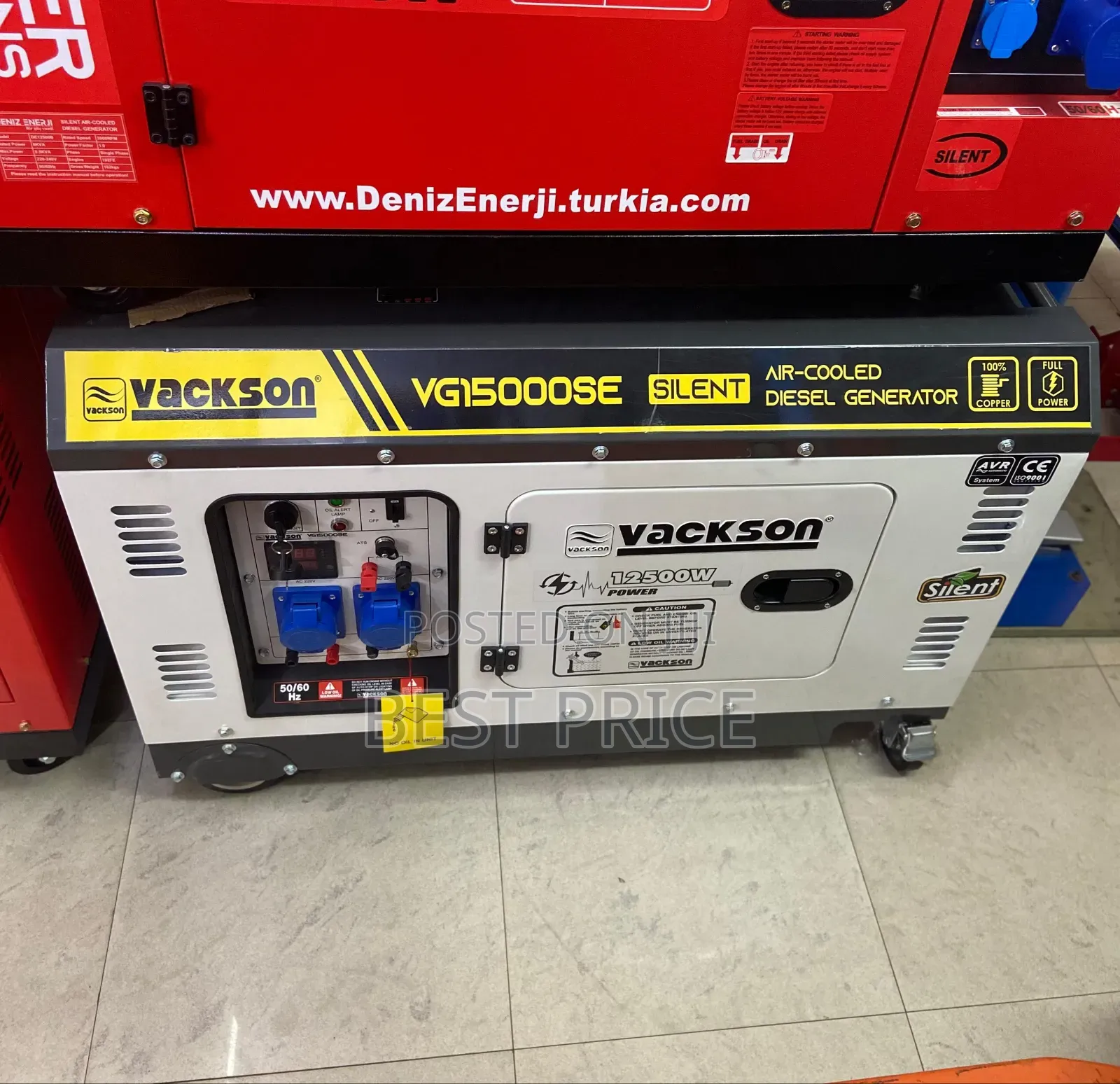 Vackson Air Cooled Silent DIESEL Generator 12500kw