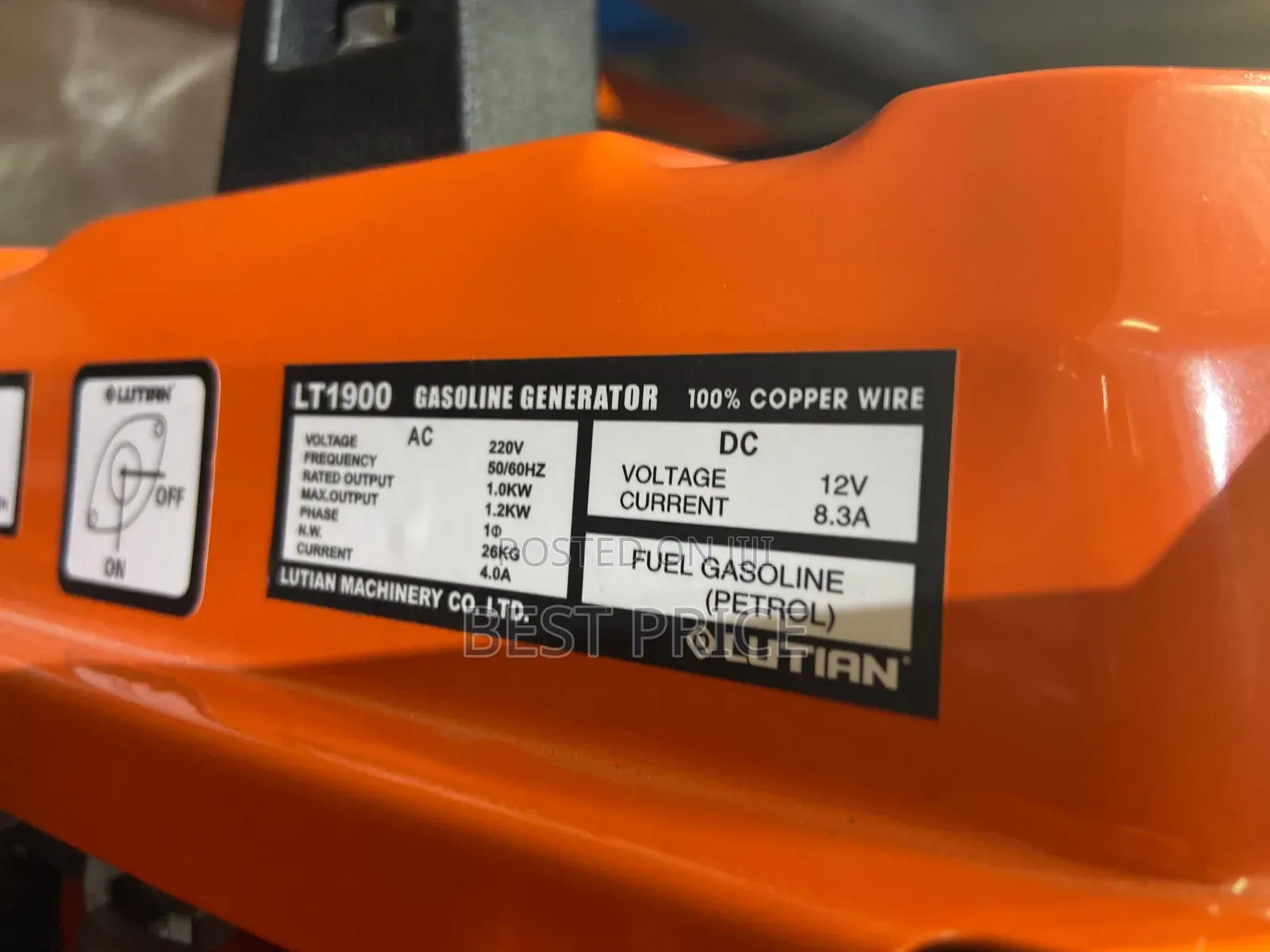 Lutian Lti900 Gasoline Generator 1kva