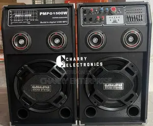 GLOBAL-STAR Super KARAOKE Speaker With 2 Mic Amplifier 1500W