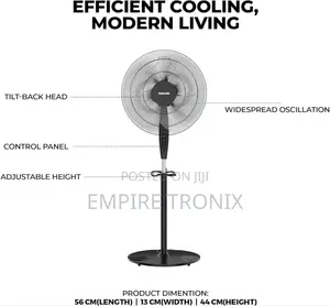 Nikai Stand Fan 16" 3 Speed 45 W Plastic Blade
