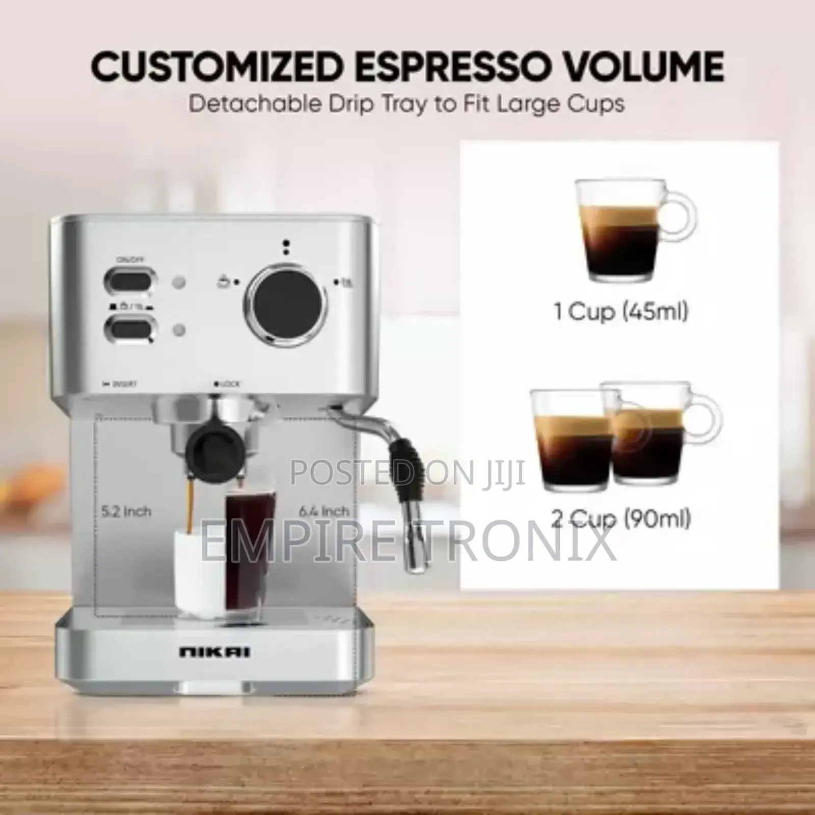 Nikai Coffee Machine for Making Espresso, Cappuccino Latte