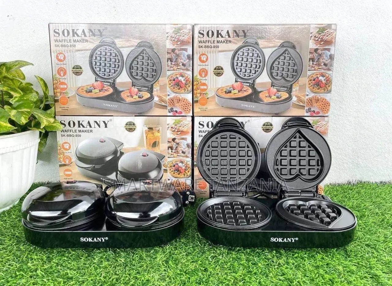 Waffle Iron, Double Mini Waffle Maker, Non-stick Coating