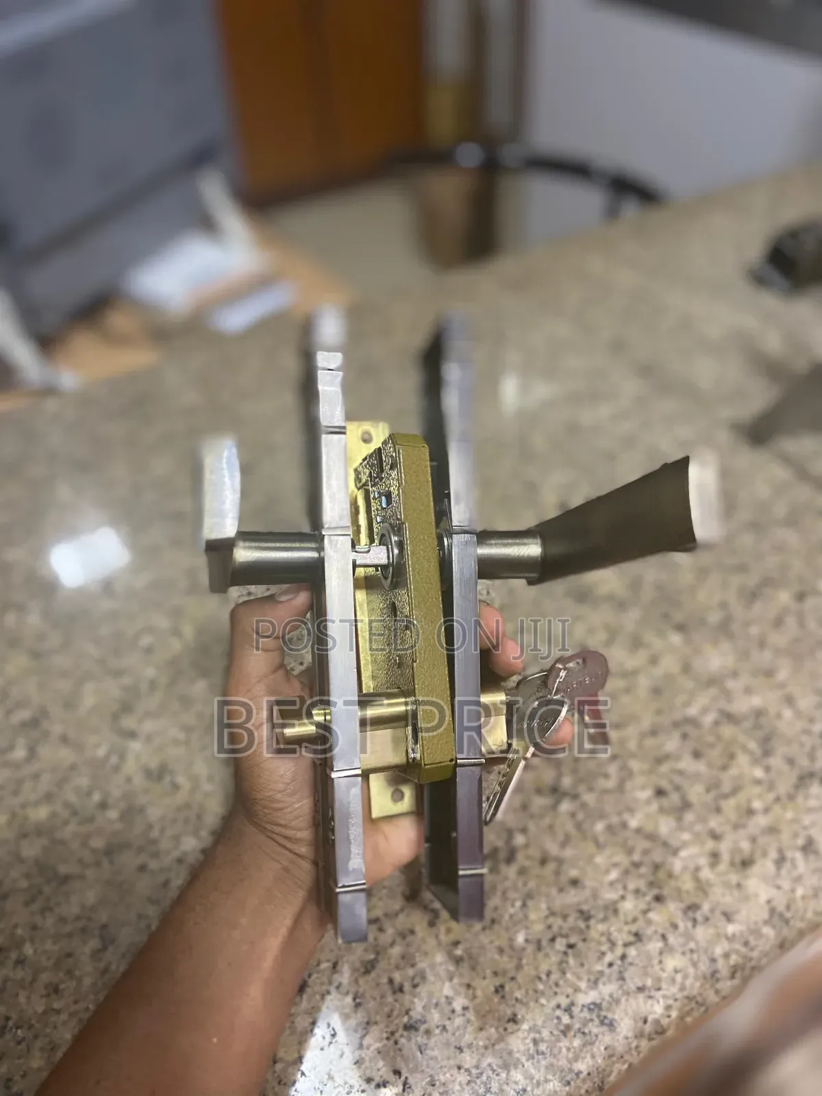 Meggo Stainless Steel Wooden Golden Hotel Door Lock