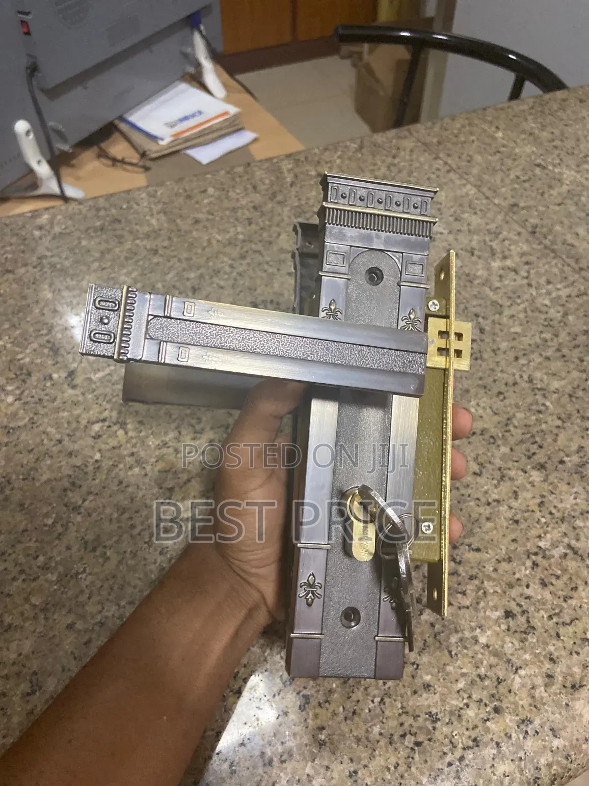 Meggo Stainless Steel Wooden Golden Hotel Door Lock