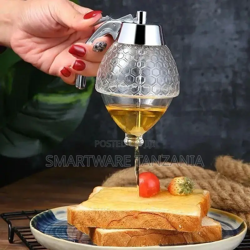 Honey Dispenser No Drip Glass With Stand Olive Oil Bottle