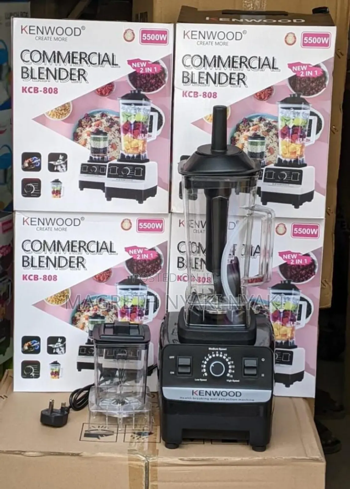 Heavy Duty Blander KENWOOD 2L Black Colour (2 IN 1) 5500W