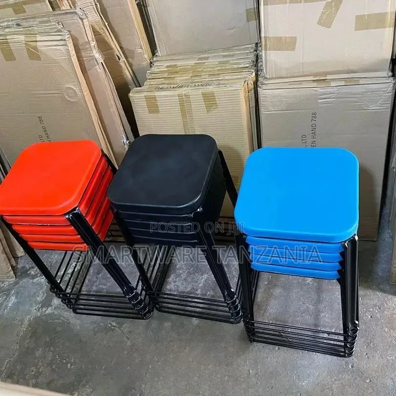 Indoor Outdoor Stackable Metal Bar Stools With Square Seat