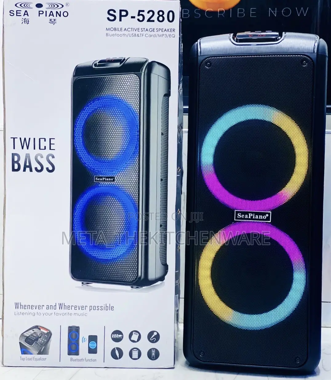 Sea Piano Partybox Speaker Twice Bass Sp-5280
