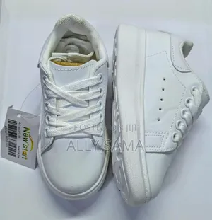 Girls School Shoes White Full