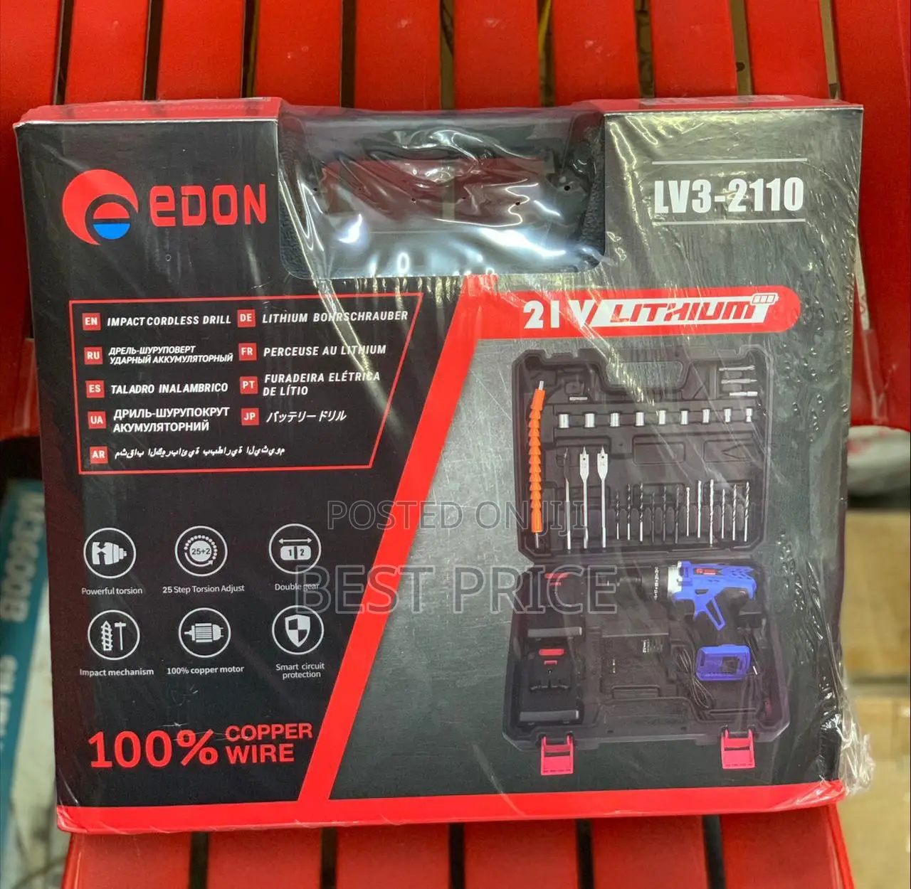 Edon Impact Cordless Drill 21V Lithium Lv3-3110