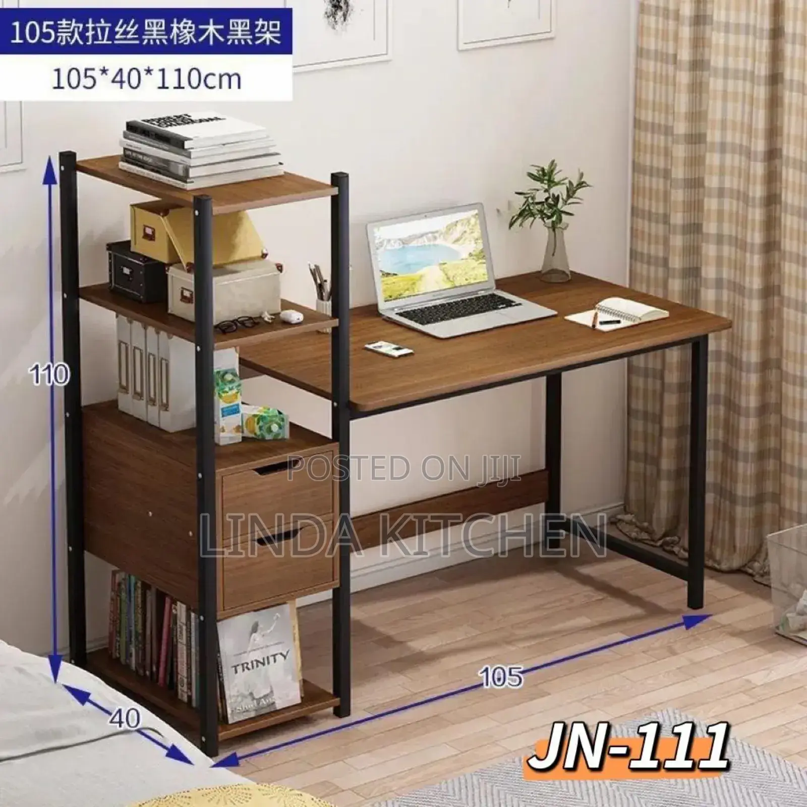 Wooden Laptop Table With Bookshelfs