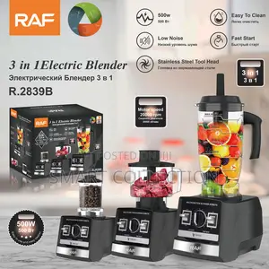 RAF 3 in 1 Electric Blander 2L Jug Chopper 800ml Grinder