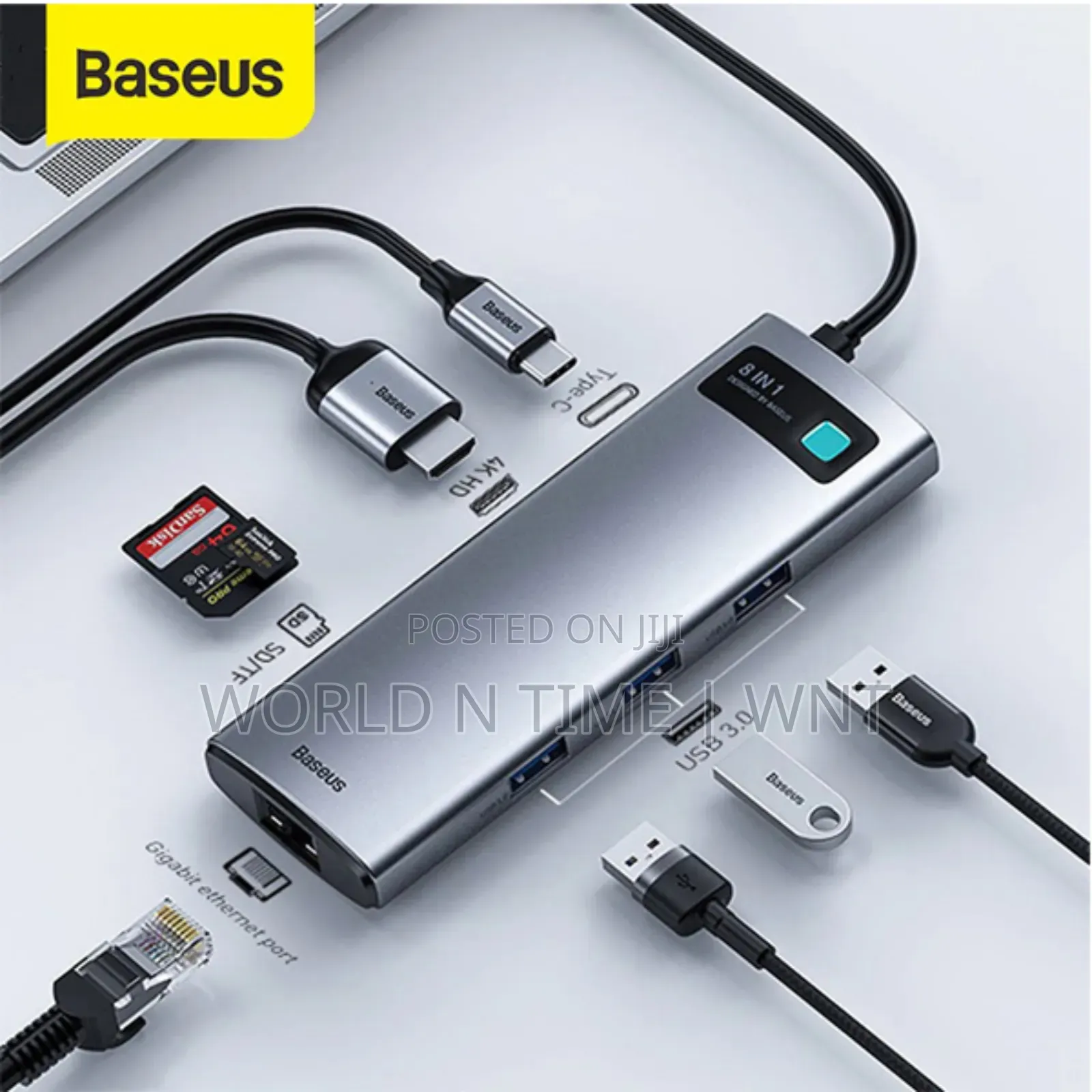 Baseus CAHUB-CV0G 8in1 Multifunctional HUB Dock Typec to USB
