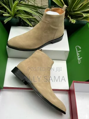 Mens Travolta Khaki Material Leather