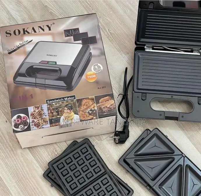 Sokany Sandwich Maker 3-in-1 Grill, Waffle, Toasted Sandwich