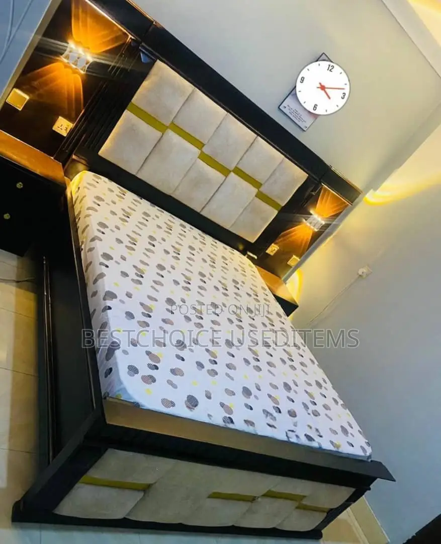 5/6 Vitanda Vya Mbao Vya Kisasa Na Bed Side Zake