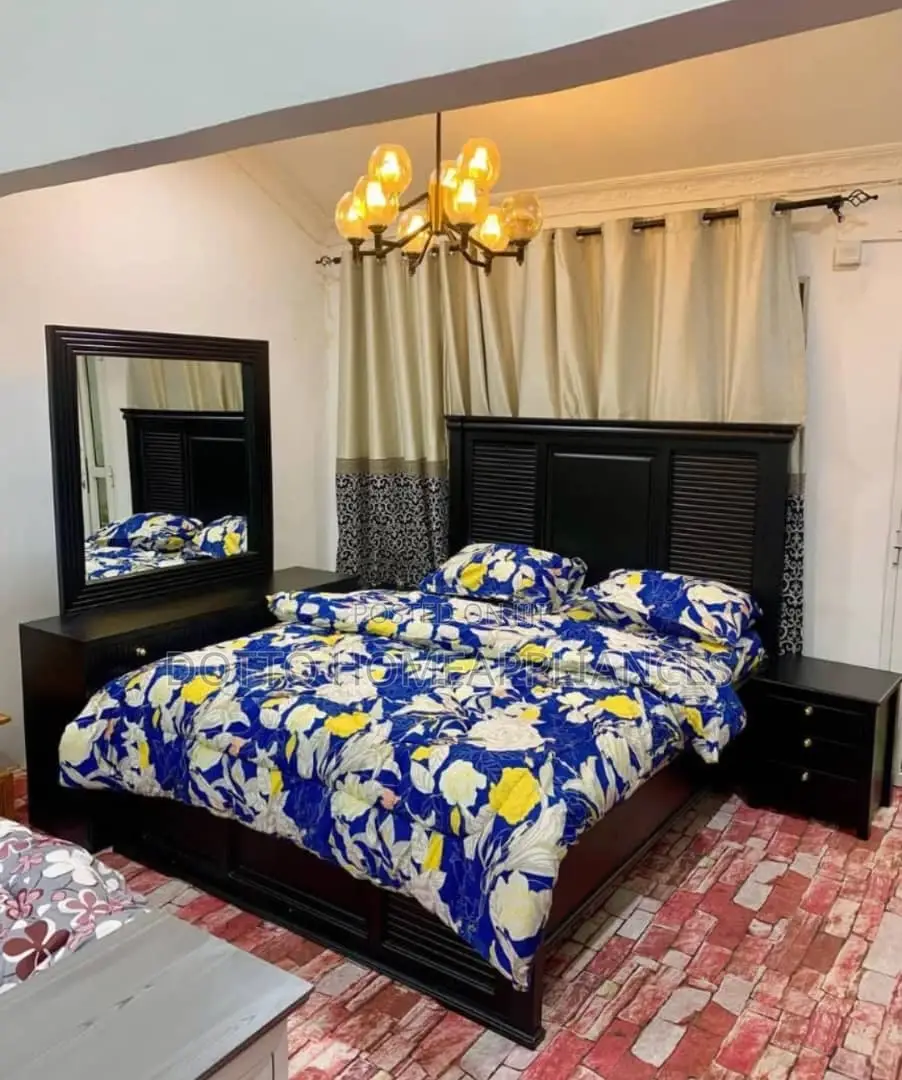 5/6 Vitanda Vya Mbao Vya Kisasa Na Bed Side Zake