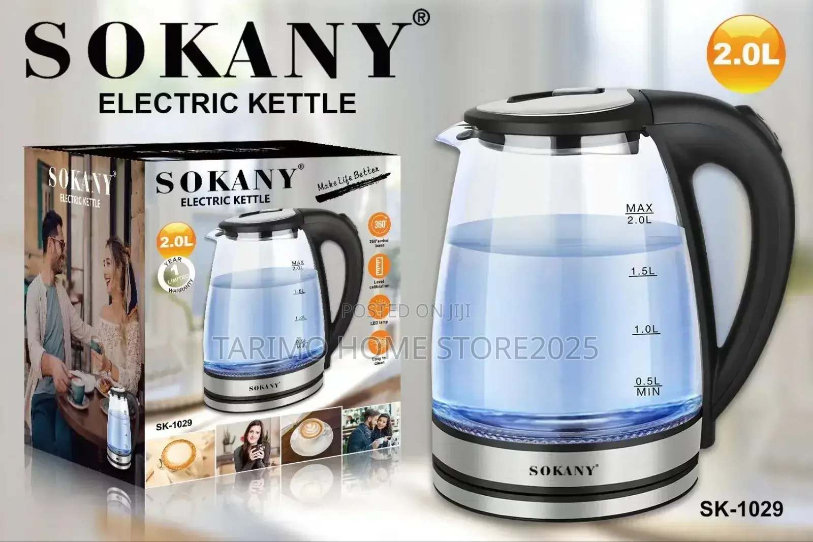 Sokany Kettle, Jag N La Kioo Ujazo N 2lt
