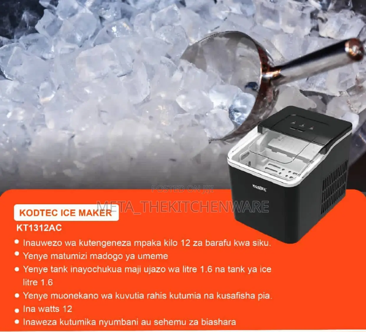 Kodtec Ice Maker Machine 12kg/24hrs