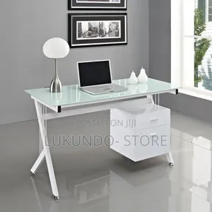 Glass Top Office Desk With Drawers