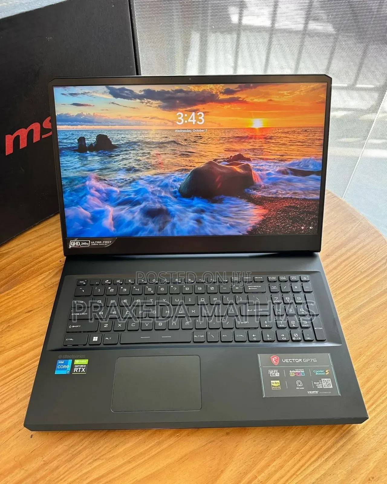 New Laptop MSI Vector GP66HX 12UGS 16GB Intel Core I7 SSD 1T