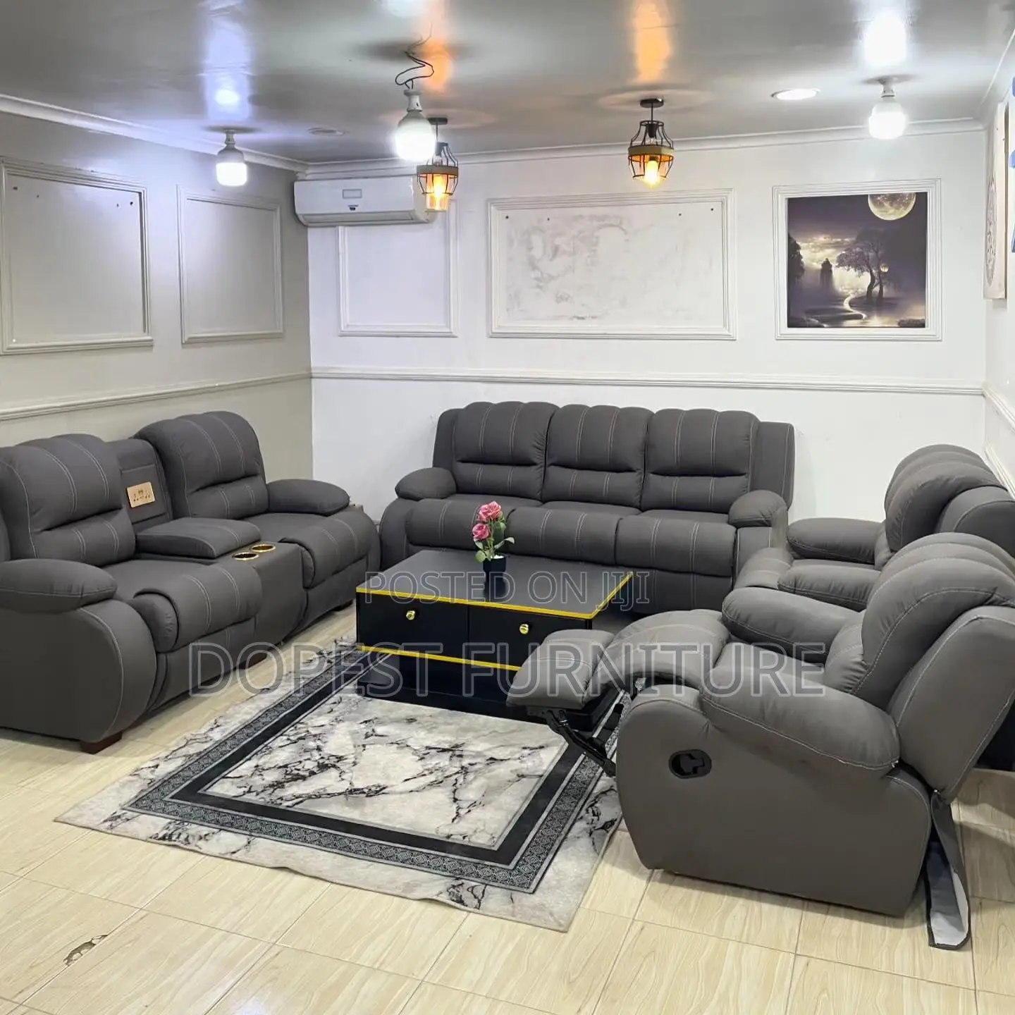 Sofa Set 7 Seaters With One Recliner